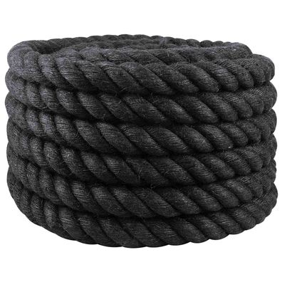 vidaXL Juteseil 36 Schwarz 100% Tossa Jute