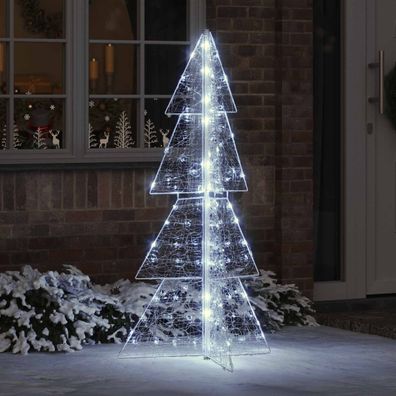 vidaXL Weihnachtsbaum mit 160 LEDs Kaltweiß 150 cm Acryl