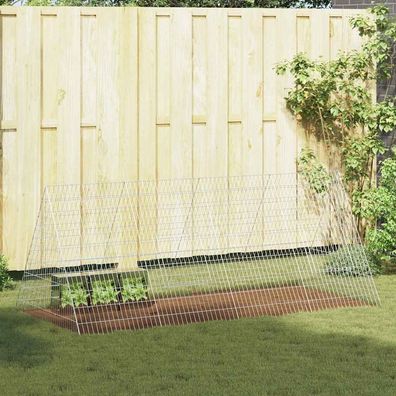 vidaXL Hasenkäfig Silber 215 x 100 x 85 cm Verzinkter Stahl