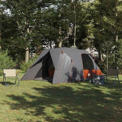 vidaXL Dome Zelt für 4 Personen Grau und Orange 455 x 252 x 178 cm