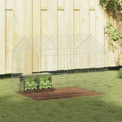 vidaXL Hasenkäfig Silber 100 x 78 x 78 cm Verzinkter Stahl