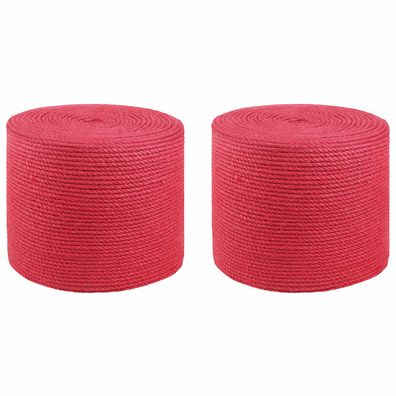 vidaXL Juteseil 2 pcs Rot 100% Tossa Jute