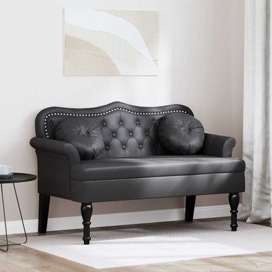 vidaXL Chesterfield Bank Schwarz 120,5 x 65 x 75 cm Kunstleder
