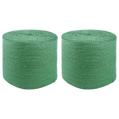 vidaXL Juteseil 2 pcs Grün 100% Tossa Jute