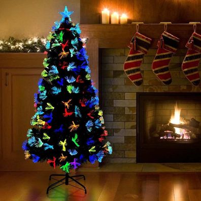 vidaXL Künstlicher Weihnachtsbaum mit 120 LEDs Grün 120 cm PVC
