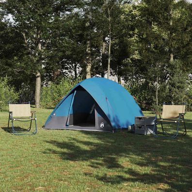 vidaXL Campingzelt mit Dach mit Speicher Blau 275 x 230 x 140 cm Taft