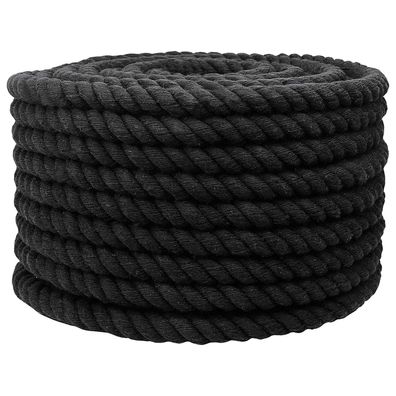 vidaXL Seil Schwarz 2,4 x 2,4 x 2500 cm Baumwolle