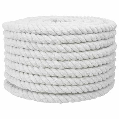 vidaXL Seil Weiß 1,6 x 1,6 x 2500 cm Baumwolle