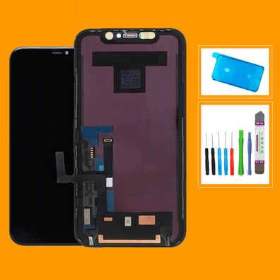 Für iPhone 11 LCD TFT Display Bildschirm TOOL+KLEBEPAD Schwarz Black
