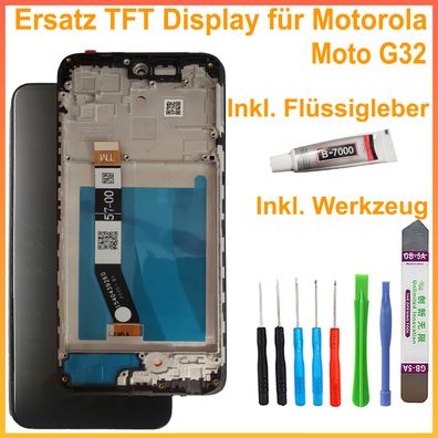 Ersatz Display Für Motorola Moto G32 XT2235 LCD Bildschirm auf Rahmen schwarz + TOOL