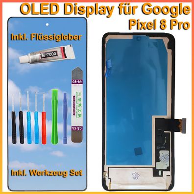 OLED Display für Google Pixel 8 Pro GC3VE, G1MNW, GE9DP LCD Bildschirm auf Rahmen + T