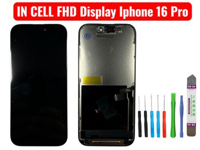 InCell FHD Display Für iPhone 16 Pro LCD Display Bildschirm Schwarz Black Inkl. Werkz