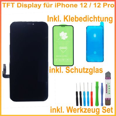 LCD Display für iPhone 12 Pro HD 3D LCD Retina Bildschirm Schwarz BLACK + Klebepad
