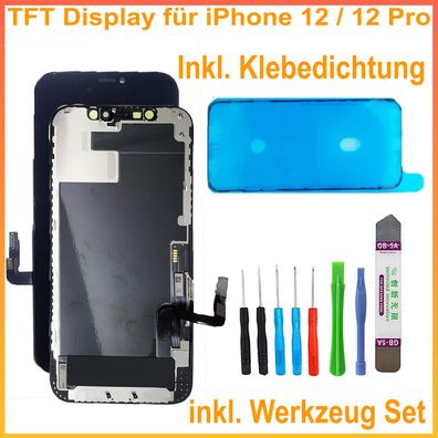 LCD Display für iPhone 12 Pro HD 3D LCD Retina Bildschirm Schwarz BLACK + Klebepad