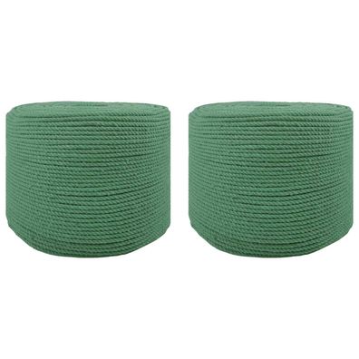 vidaXL Seil 2 pcs Grün Baumwolle