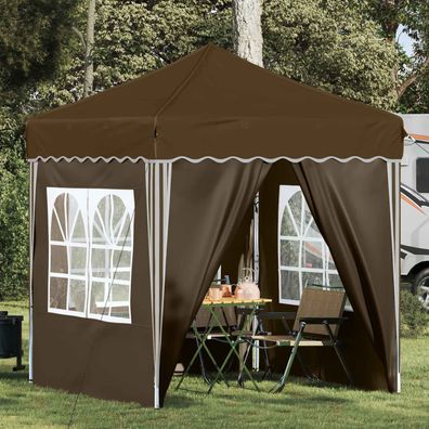 vidaXL Pop-up Partyzelt 195 x 195 x 245 cm Taupe Oxford-Stoff