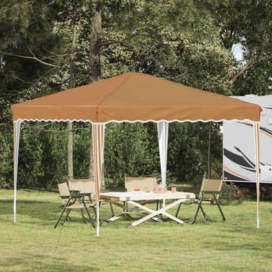 vidaXL Pop-up Partyzelt 288 x 288 x 245 cm Beige Oxford-Stoff
