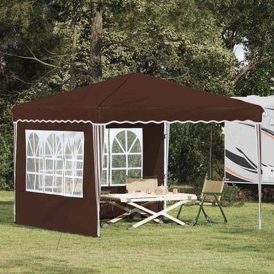 vidaXL Pop-up Partyzelt 288 x 288 x 245 cm Braun Oxford-Stoff