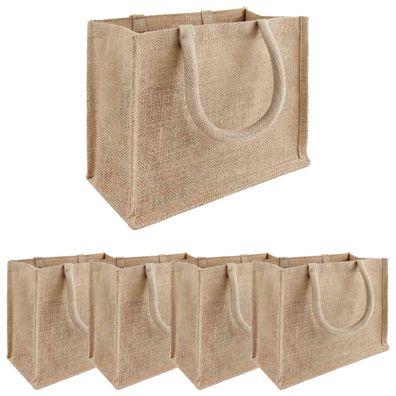 vidaXL Jute-Handtaschen 5 pcs Natur 26 x 22 x 14 cm 100% Tossa-Jute