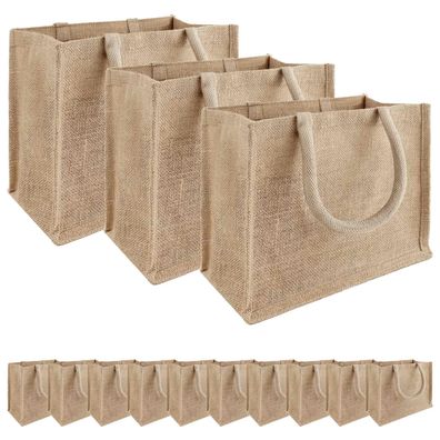 vidaXL Jute-Handtaschen 50 pcs Natur 26 x 22 x 14 cm 100% Tossa-Jute