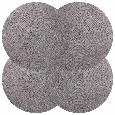 vidaXL Jute-Untersetzer 4 pcs Grau Ø 30 cm 100% Tossa-Jute