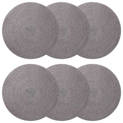 vidaXL Jute-Untersetzer 6 pcs Grau Ø 30 cm 100% Tossa-Jute