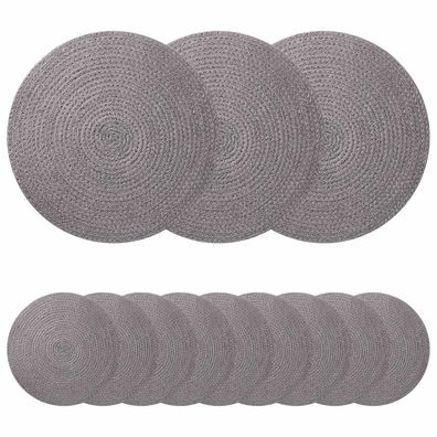 vidaXL Jute-Untersetzer 12 pcs Grau Ø 30 cm 100% Tossa-Jute