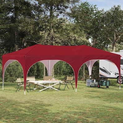 vidaXL Pop-up Partyzelt 575 x 288 x 245 cm Bordeauxrot Oxford-Stoff