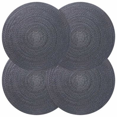 vidaXL Jute-Untersetzer 4 pcs Dunkelgrau Ø 30 cm 100% Tossa-Jute