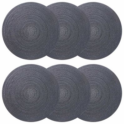 vidaXL Jute-Untersetzer 6 pcs Dunkelgrau Ø 30 cm 100% Tossa-Jute