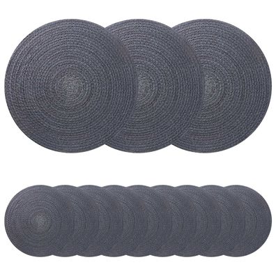 vidaXL Jute-Untersetzer 12 pcs Dunkelgrau Ø 30 cm 100% Tossa-Jute