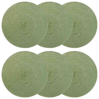 vidaXL Jute-Untersetzer 6 pcs Olivgrün Ø 30 cm 100% Tossa-Jute