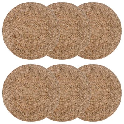 vidaXL Seegraskissen 6 pcs Natur Ø 30 cm 100% Seegras