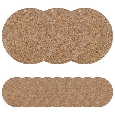 vidaXL Seegraskissen 12 pcs Natur Ø 30 cm 100% Seegras