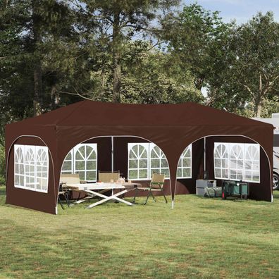 vidaXL Pop-up Partyzelt 575 x 288 x 245 cm Braun Oxford-Stoff