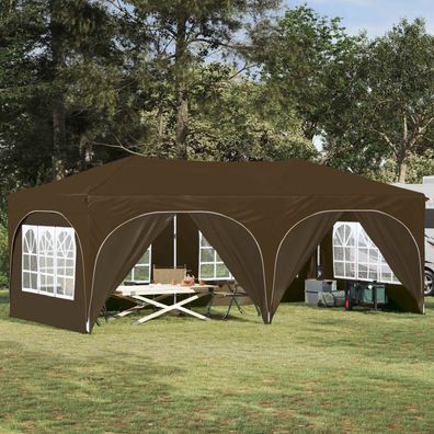 vidaXL Pop-up Partyzelt 575 x 288 x 245 cm Taupe Oxford-Stoff