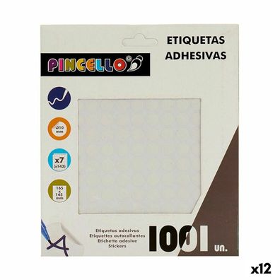 Klebeetiketten Pincello Weiß Ø 10 mm 17 x 4 x 19 cm (12 Stück)