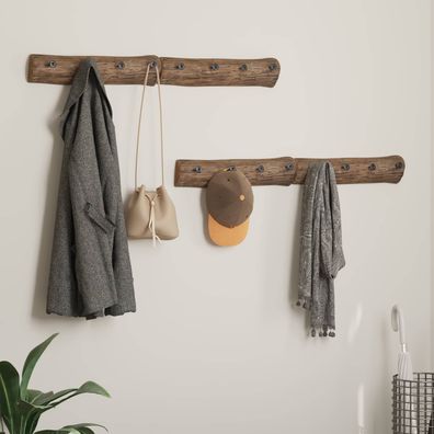 vidaXL Kleiderbügel Braun 50 x 8 x 12 cm Massives upgecyceltes Holz