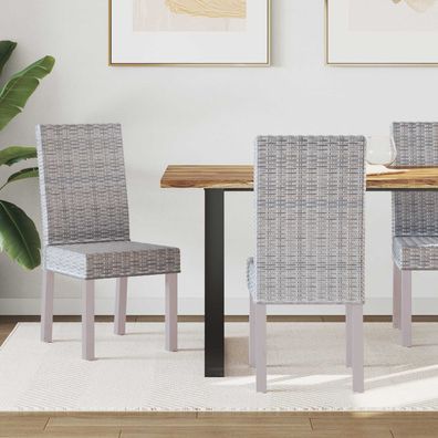 vidaXL Esszimmerstuhl 2 pcs Kubu-Rattan und Massivholz aus Mahagoni