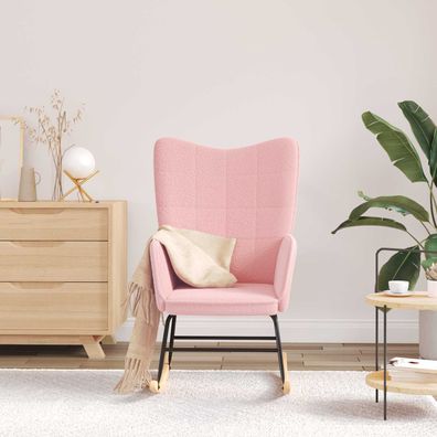 vidaXL Schaukelstuhl Rosa Sherpa-Stoff