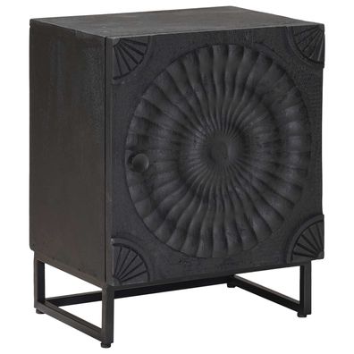 vidaXL Handgefertigter Nachttisch Schwarz 40 x 30 x 50 cm