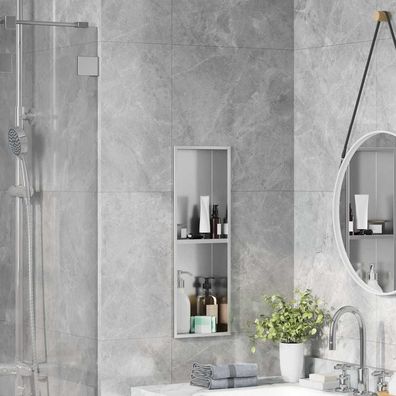 vidaXL Duschnische Silber 60 x 20 x 9,5 cm Edelstahl