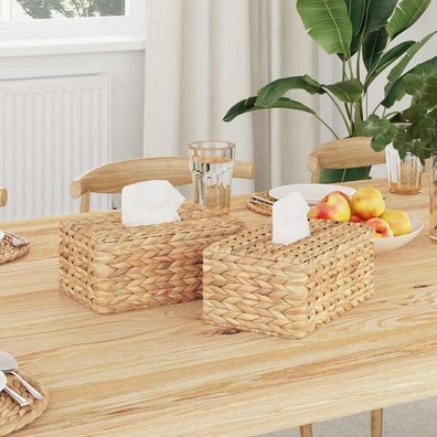 vidaXL Taschentuchboxdeckel 2 pcs Wasserhyazinthe 27,5 x 16,5 x 14 cm