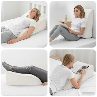 vidaXL Beinkissen Weiß 68 x 40 x 21,5 cm PU-Schaum