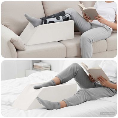 vidaXL Beinkissen Uni Weiß 68 x 25 x 21,5 cm PU-Schaum