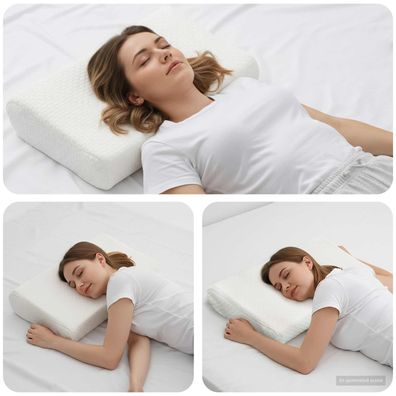vidaXL Schlafkissen Uni Weiß 80 x 40 x 12,5 cm Viscoschaum