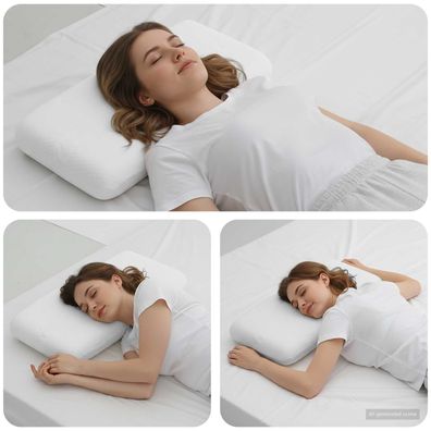 vidaXL Schlafkissen Uni Weiß 70 x 36 x 8,5 cm Viscoschaum