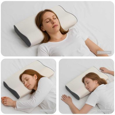 vidaXL Nackenkissen Weiß Viscoschaum 59 x 34,5 x 12 cm