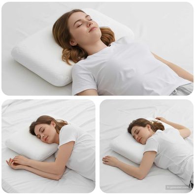 vidaXL Schlafkissen Uni Weiß 50 x 30 x 10,5 cm Viscoschaum