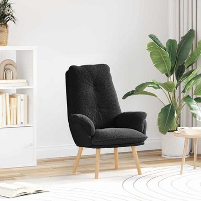 vidaXL Sessel Schwarz 69 x 74 x 93 cm Sherpa-Stoff